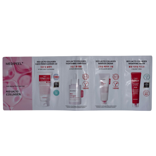 MEDIPEEL Red Lacto Collagen Foam Cleanser + Ampoule + Cream + Mask