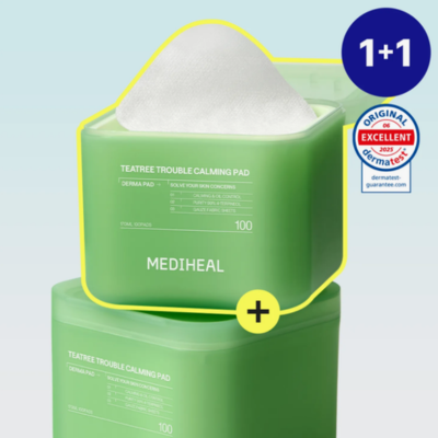 Mediheal Tea Tree Trouble Calming Pad 100 Sheets + 100 Sheets Refill + Case + Sticker