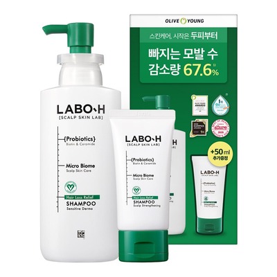 LABO-H Probiotics Hair Loss Care Scalp Strengthening Shampoo 333ml+50ml