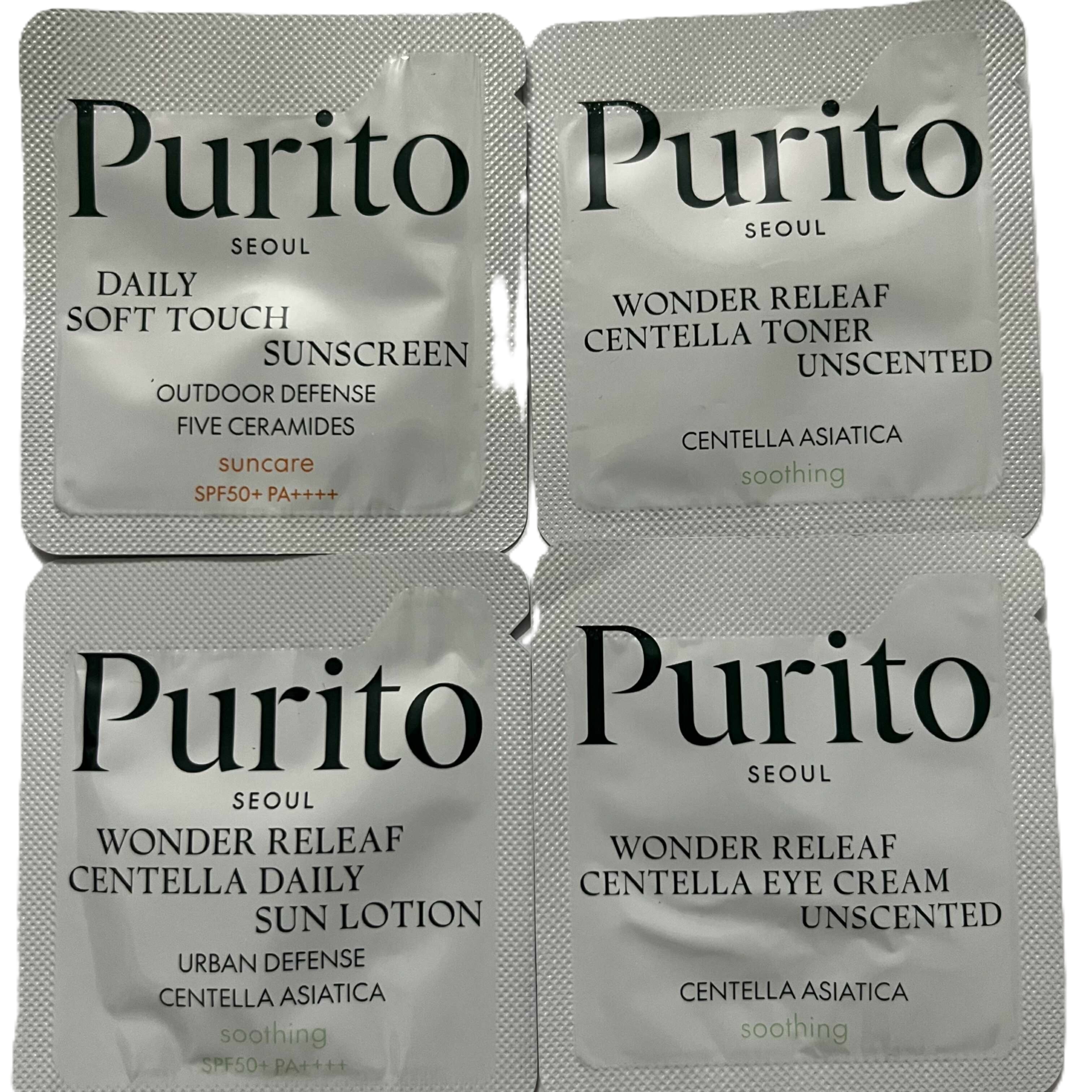 Purito Daily Soft Touch Sunscreen(1p) + Toner(4p) + Sun Lotion(1p) + Eye Cream(2p)