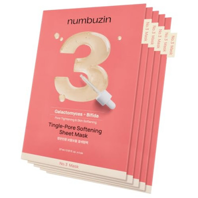 Numbuzin No.3 Tingle-Pore Softening Sheet Mask 27ml, 1 Sheet